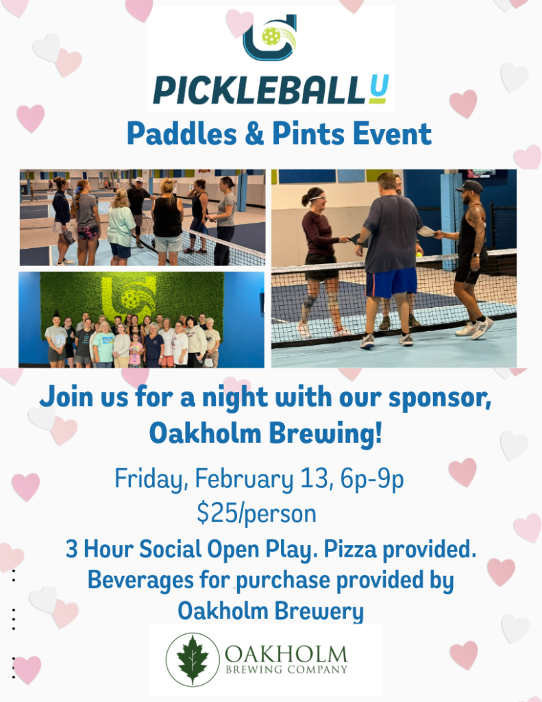 Paddles & Pints Social Night at PickleballU | February 13 Event